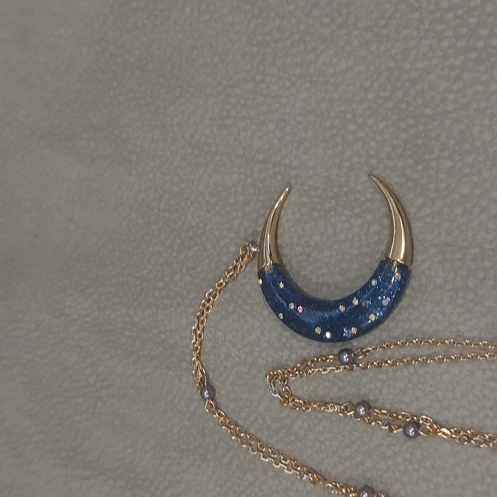 Betsey Johnson CESETIAL MOON NECKLACE - Picture 2 of 5